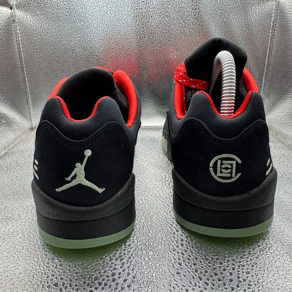 Size 6 Nike‎ Air Jordan 5 Retro Low Mens Black Comfort Sneaker Shoes DM4640-036
